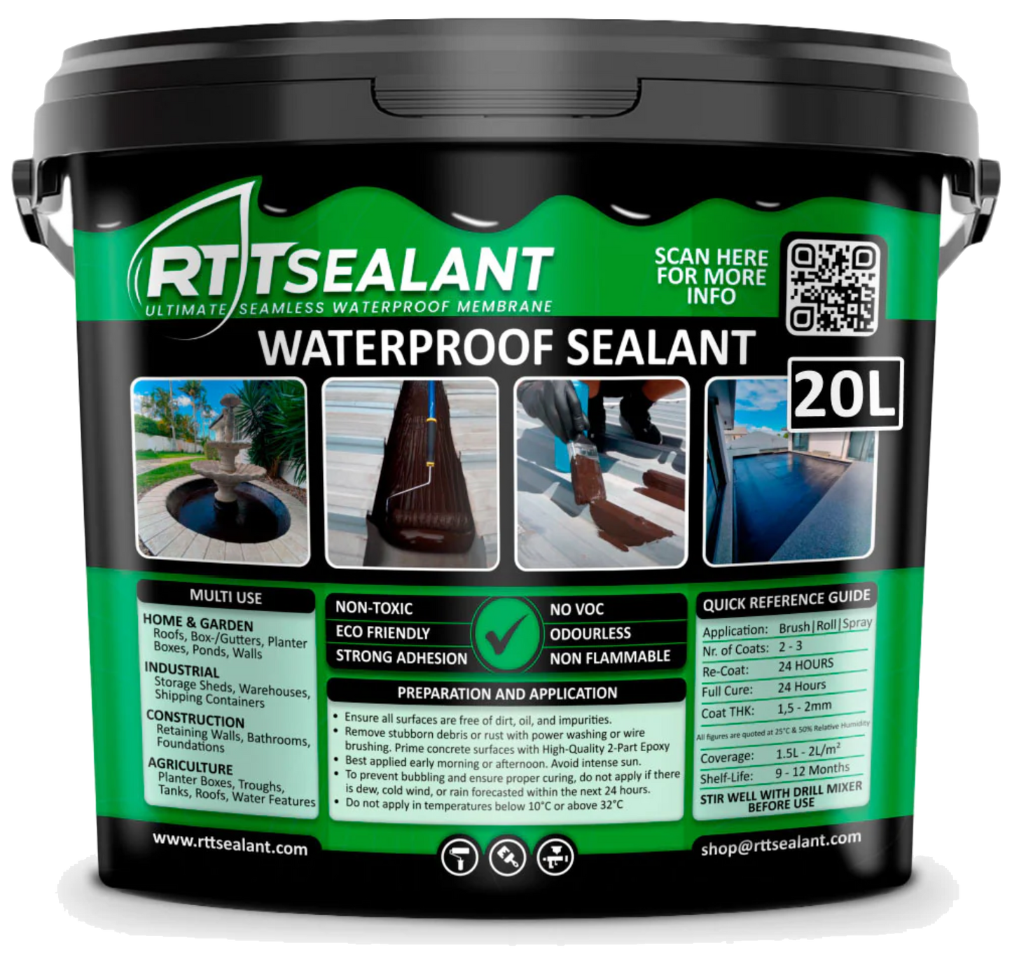 Waterproof Sealant | Original Liquid Rubber DIY - Seal leaks quick & easy for Roofs Tanks Ponds Fencing & Walls