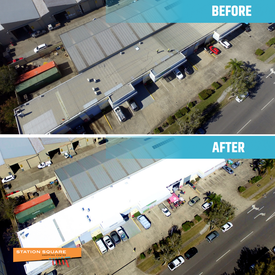 Station Square commercial roof — NetZero coating project